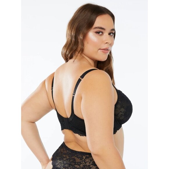 SAVAGE X FENTY Floral Lace Unlined Bra in Black Size 40D - Picture 2 of 9